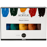 Creativ Company Pigment Art Acrylfarbe natürliche Farben, 5x75ml
