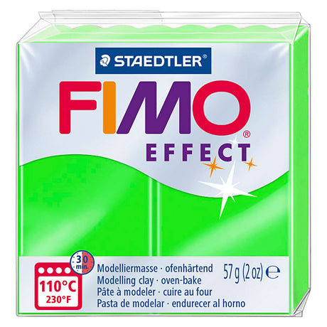Ofenhärtende Modelliermasse mit Fimo-Effekt, Standardblock 57 g – neongrün