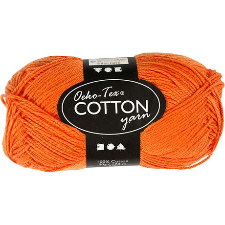Creativ Company Baumwollgarn, Orange, 50gr, 170m