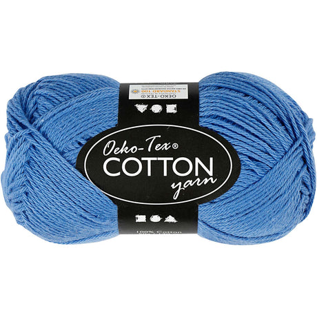 Creativ Company Baumwollgarn, blau, 50gr, 170m