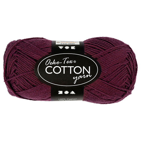 Creativ Company Baumwollgarn, Pflaume, 50gr, 170m