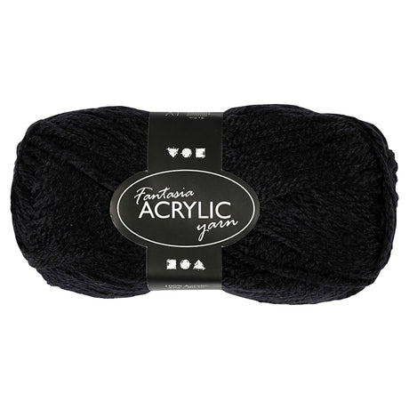 Creativ Company Acrylgarn, schwarz, 50gr, 80m