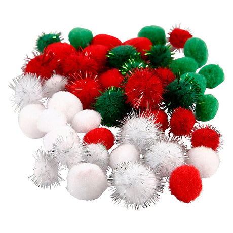 Creativ Company Pompons Weihnachten, 48 Stück.