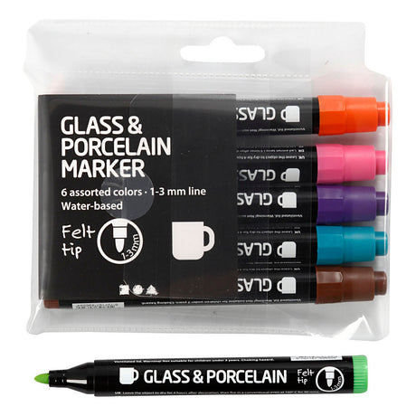 Creativ Company Glass und Porzellan gibt zusätzliche Farben an, 6st.