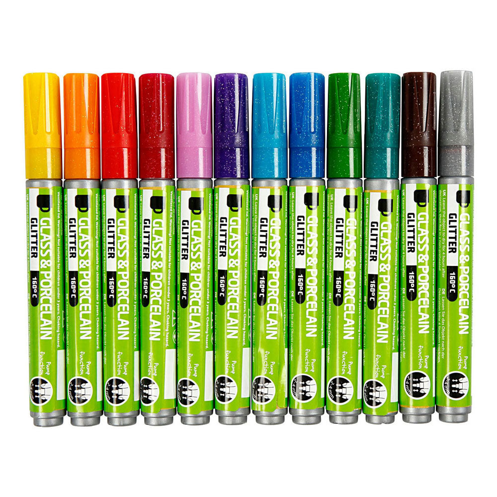 Creativ Company Glass und Porzellanstaaten Farbe Glitzer, 12st.