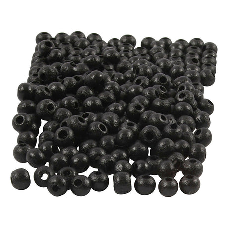 Creativ Company CC Holzperlen 5 mm schwarz 150 Stück