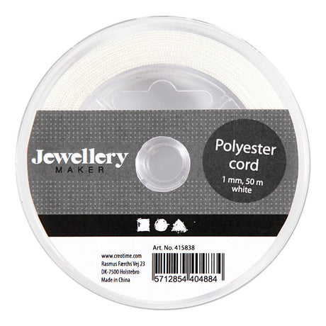 Kreativfirma Polyester Cordweiß, 50 m