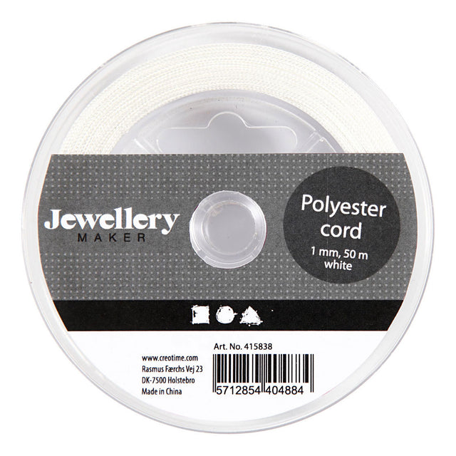 Kreativfirma Polyester Cordweiß, 50 m
