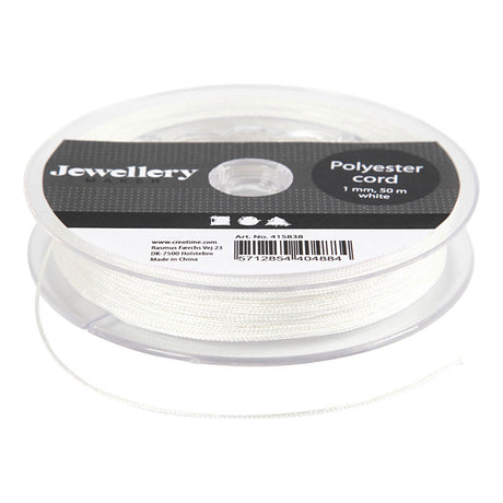 Kreativfirma Polyester Cordweiß, 50 m