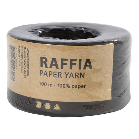 Creativ Company Paper Raffia Garn schwarz, 100 m