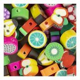 Creativ Company Figurenperlen, Obst, D 10 mm, Lochgröße 1,5 mm, ca. 60 Stück, 60 Stück 1 Karton