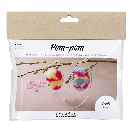 Creativ Company Mini-Hobby-Set Pompon-Ei, 2-tlg. Ostern