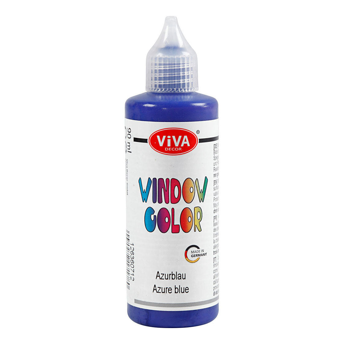 Creativ Company Fensterfarbaufkleber und Glasfarbe – Azurblau, 90 ml