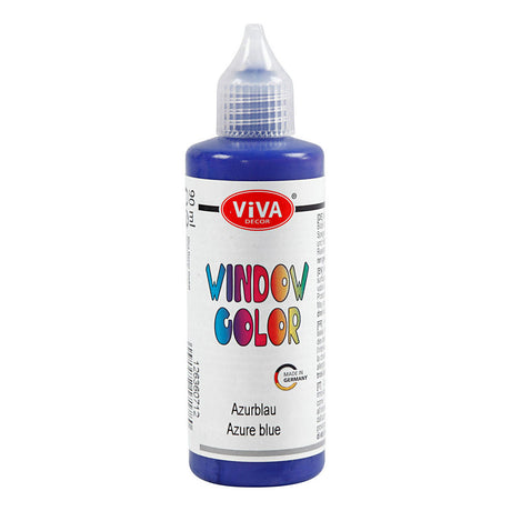 Creativ Company Fensterfarbaufkleber und Glasfarbe – Azurblau, 90 ml