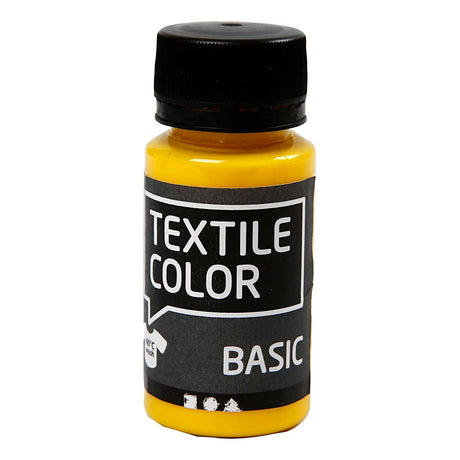 Creativ company textile color semi-dekkende textielverf - primair geel, 50ml