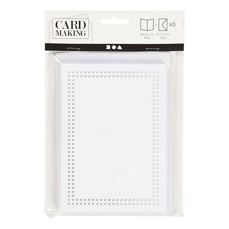 Creativ Company -Karten zum Sticken White, Set von 6