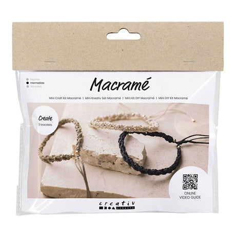 Https: www.cchobby.nl mini-hobbyset-macrame-bracelet-black-olive brown-sand color-1-box