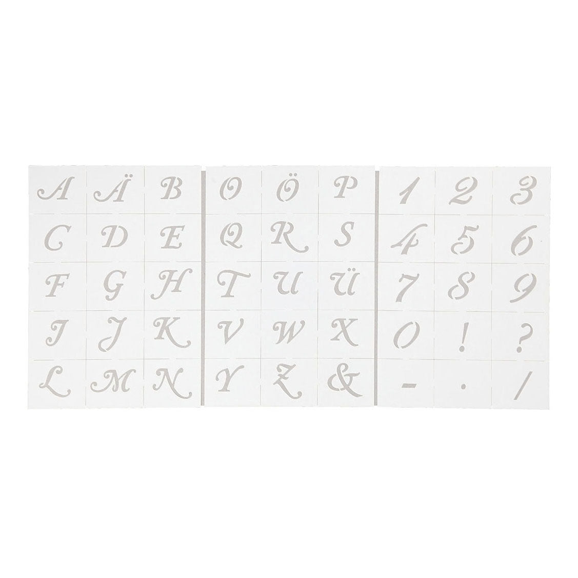 Kreativunternehmen https: www.cchobby.nl Buchstaben-und-Zahlen-Vorlage-h-20-30-mm-a5-Blatt-148x210-mm-3-Blatt-1-Box