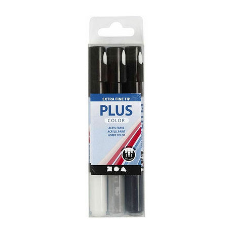 Creativ Company Plus Farbmarker - Schwarz aus -weiß Regengrau, 3st.