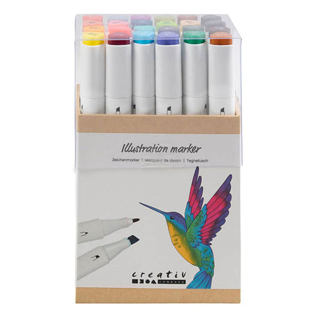 Creativ Company Zeichenstiftfarben, 24 Stk. doppelseitig