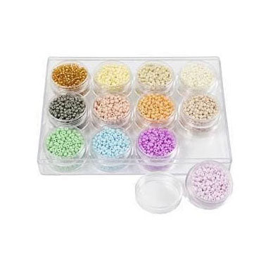 Kreativfirma Rocailles runde Glasperlen 3 mm Pastellfarben, 12x17 Gramm