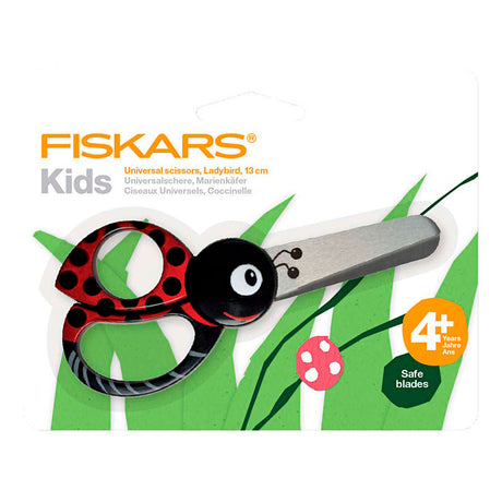 Creativ Company Fiskars Kinderschere mit Tiermotiv, Marienkäfer, L: 13 cm, 1 Stück