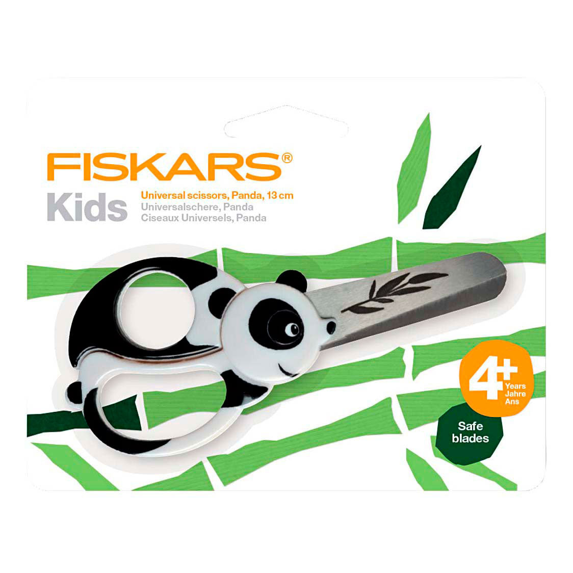 Creativ Company Fiskars Kinderschere mit Tiermotiv, Panda, L: 13 cm, 1 Stück