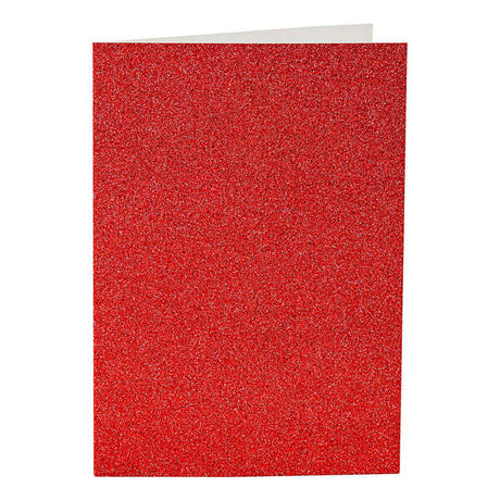 Creativ-Firmenkarten und Umschläge, Kartengröße 10,5 x 15 cm, Umschlaggröße 11,5 x 16,5 cm, Glitzer, 110+250 g, rot, 4 Set 1 Box