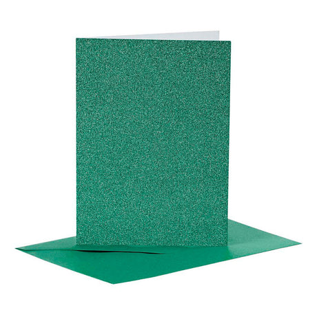 Kreativunternehmen https: www.cchobby.nl Cards-and-envelopes-size-card-10-5x15-cm-size-envelope-11-5x16-5-cm-glitter-110-250-gr-green-4-set-1-box