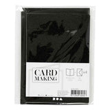 Creativ-Firmenkarten und Umschläge, Kartengröße 10,5 x 15 cm, Umschlaggröße 11,5 x 16,5 cm, Glitzer, 110+250 g, schwarz, 4 Set 1 Box