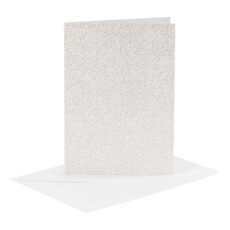 Kreativunternehmen https: www.cchobby.nl Cards-and-envelopes-size-card-10-5x15-cm-size-envelope-11-5x16-5-cm-glitter-120-250-gr-white-4-set-1-box