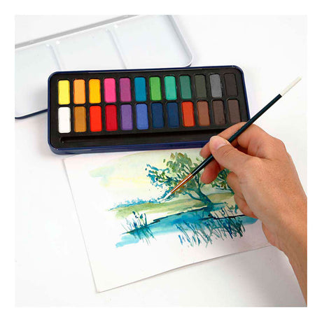 Colortime https: www.cchobby.nl Aquarell-Set-Größe-12x30-mm-verschiedene-Farben-24-Farbe-1-Box