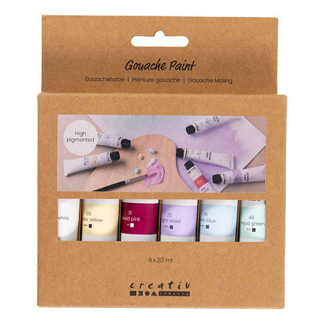 Creativ Company Gouachefarbe Pastellfarben – 6x20ml.