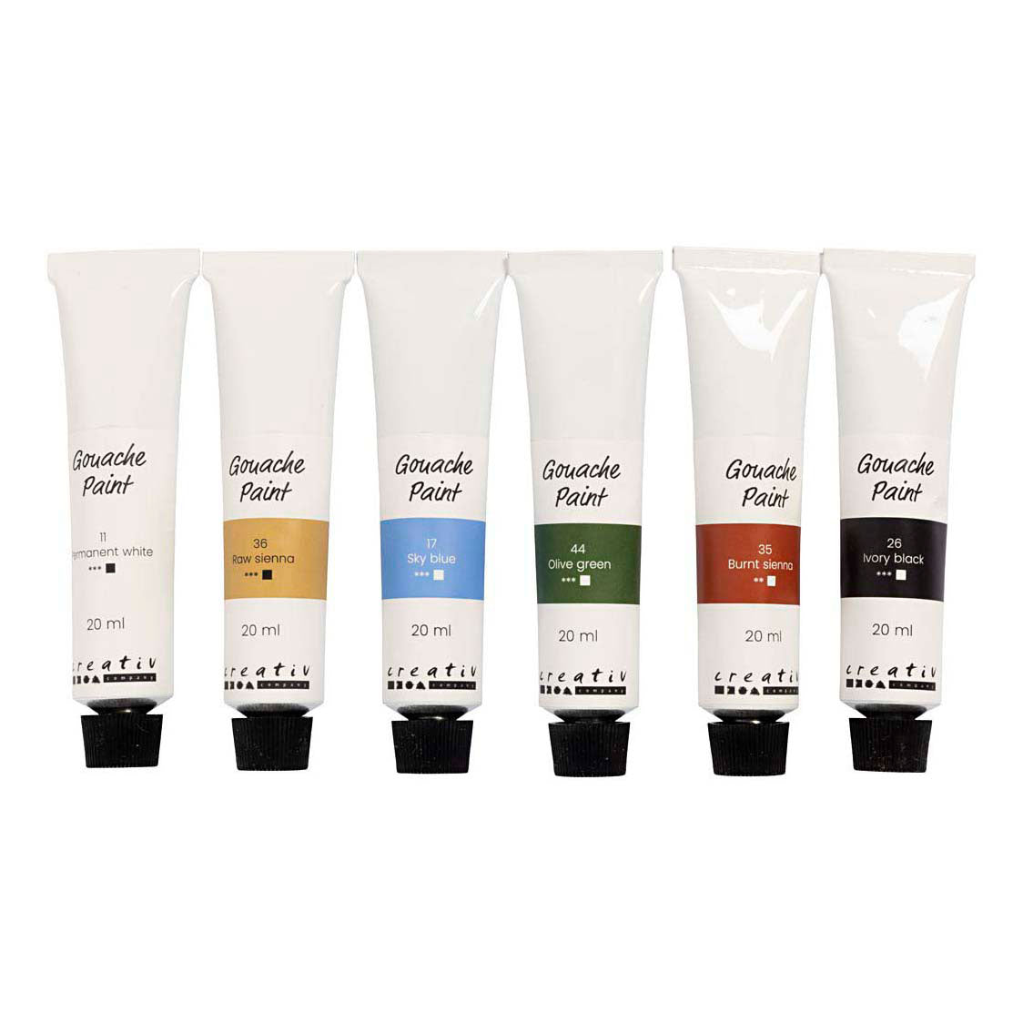 Creativ Company Gouachefarbe Naturfarben - 6x20ml.