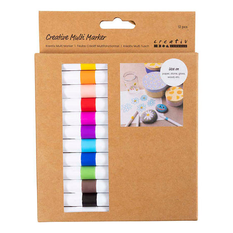 Creativ Company Kreativ-Multimarker, Strichstärke 4 mm, verschiedene Farben, 12 Stück 1 Box
