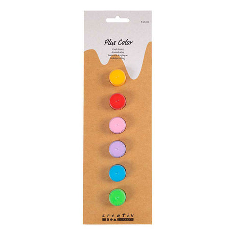 Creativ Company Plus Color Acrylfarbe bunt – 6x5ml.