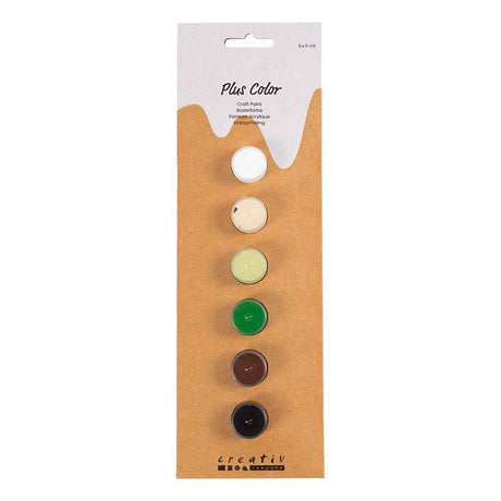 Creativ Company Plus Color Acrylfarbe Naturfarben – 6x5ml.