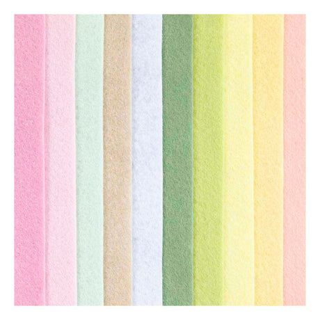 Creativ Company Hobbyfilz, A4, Blatt 210x297 mm, Stärke 2 mm, Pastellfarben, 10 Stück 1 Karton