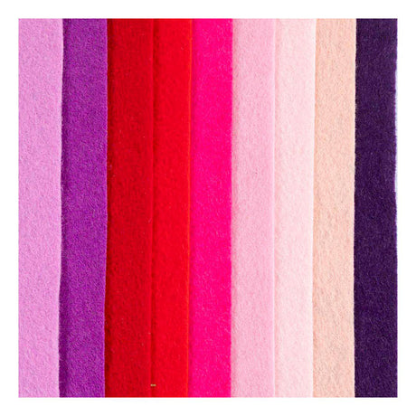 Creativ Company Hobbyfilz, A4, Blatt 210x297 mm, Stärke 2 mm, Lila-Rosa-Harmonie, 10 Stück 1 Karton
