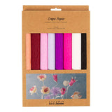 Creativ Company Krepppapier, Blatt 25 x 60 cm, Kreppverhältnis: 180 %, 105 g, Lila-Rosa-Harmonie, 8 Blatt 1 Karton