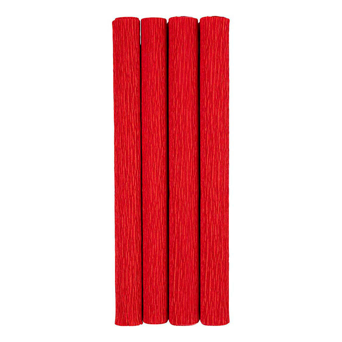 Creativ Company Krepppapier, Blatt 25x60 cm, Kreppverhältnis: 180 %, 105 g, rot, 4 Blatt 1 Karton