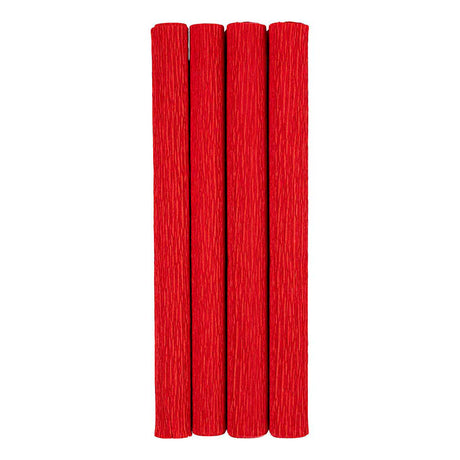 Creativ Company Krepppapier, Blatt 25x60 cm, Kreppverhältnis: 180 %, 105 g, rot, 4 Blatt 1 Karton