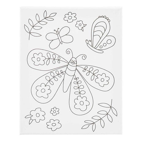 Creativ Company Malleinwand mit Druck, großer Schmetterling, D: 1,6 cm, Größe 24x30 cm, 360 g, 1 Stück