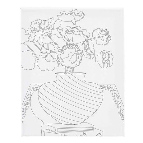 Creativ Company Gemäldeleinwand mit Aufdruck Blumenstrauß in Vase – 24 x 30 cm
