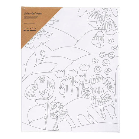 Creativ Company Leinwand mit Blumenlandschaftsdruck – 24 x 30 cm