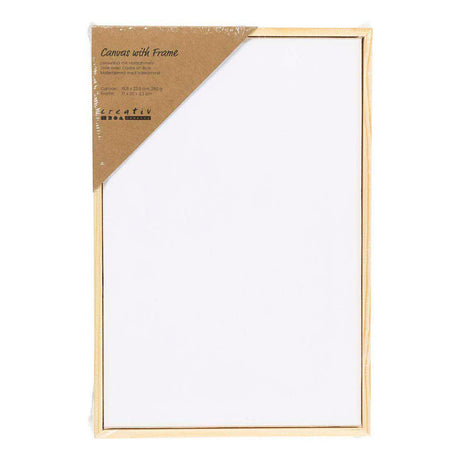 Creativ Company bespannte Leinwand mit Rahmen 280gr. 15,8 x 23,8 cm – weiß