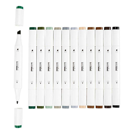Creativ Company Zeichenstift Strichstärke 1+8mm Naturfarben - 12 Stk.