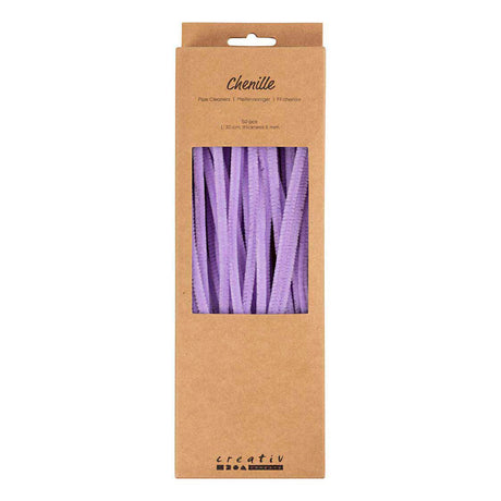 Creativ Company Chenille, L: 30 cm, Stärke 6 mm, lila, 50 Stück 1 Box