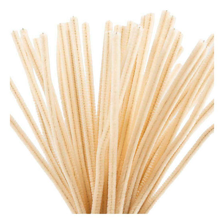 Creativ Company Chenilledraht Bastelmaterial Beige 6mm x 30cm 50 Stück.