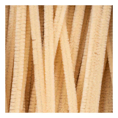 Creativ Company Chenilledraht Bastelmaterial Beige 6mm x 30cm 50 Stück.
